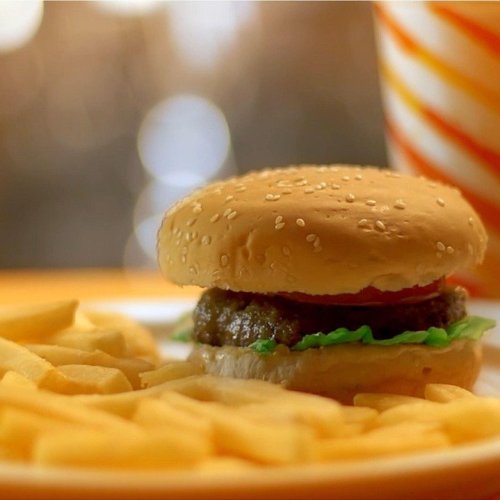 Burger and fries